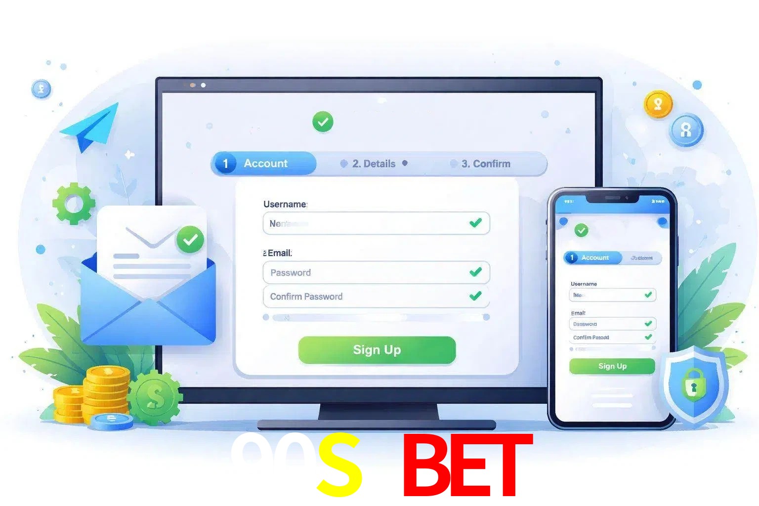 Registro de nuevo usuario y configuración de cuenta 90S BET