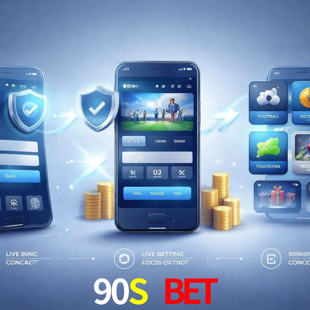 Pasos de acceso a la app 90S BET en pantalla de teléfono móvil